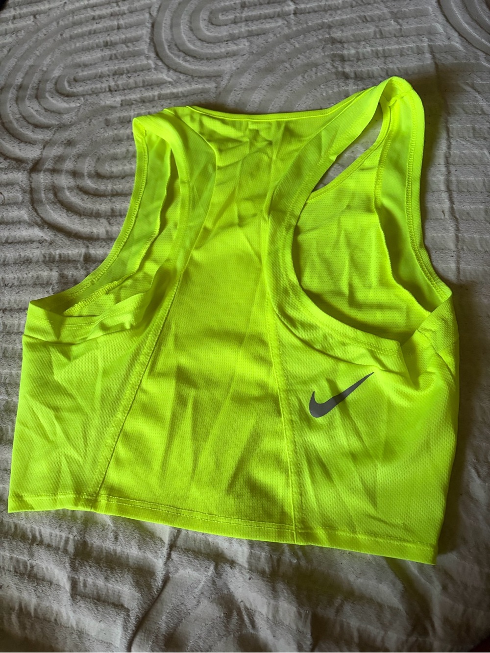 Nike Neon Yellow Racerback Performance Crop Top